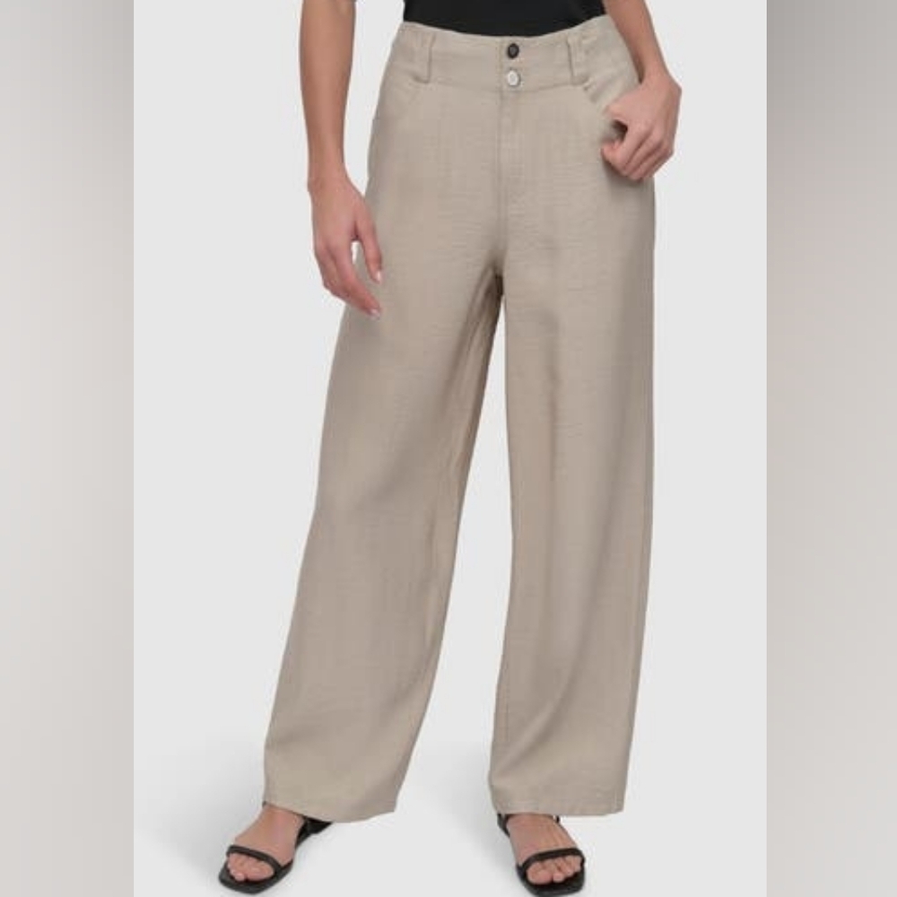 DKNY Women's Top-Stitched Crinkle Trousers